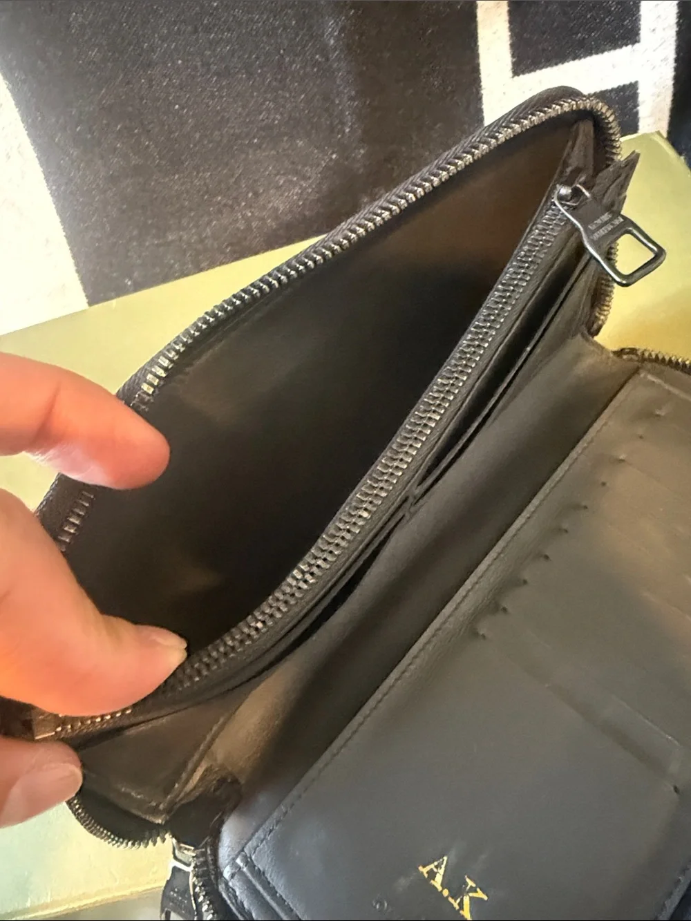 Preowned Louis Vuitton Black Embossed Monogram Zip Wallet